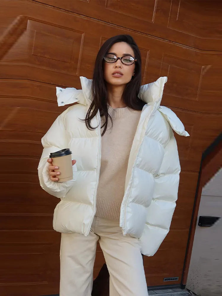 Nica Hooded Puffer Jacket - Stylish Winter Coat for Women, Warm Long Sleeve Casual Streetwear Winter Coats 12
