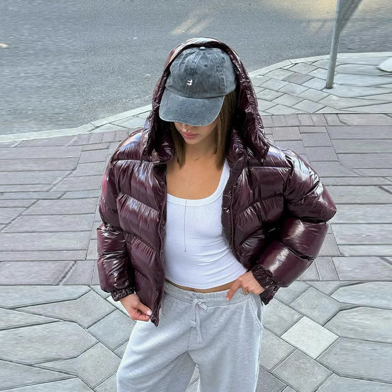 Nica Hooded Puffer Jacket - Stylish Winter Coat for Women, Warm Long Sleeve Casual Streetwear Winter Coats 3