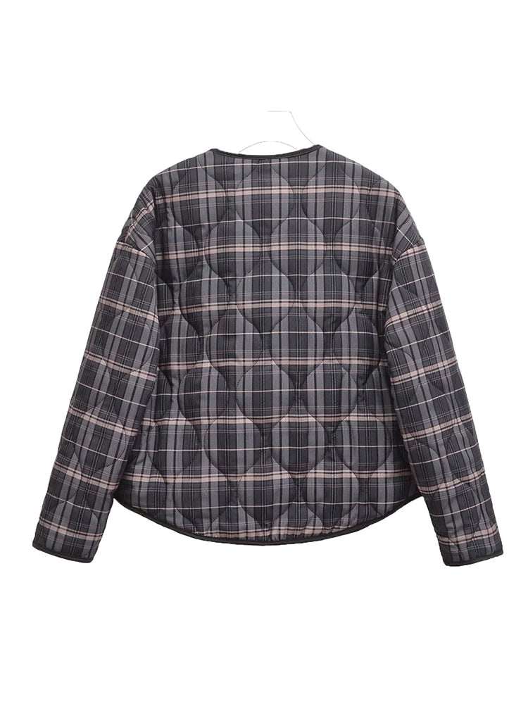 Veste matelassée casual à carreaux