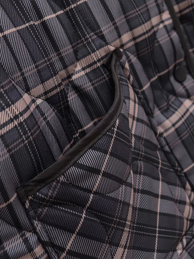 Veste matelassée casual à carreaux