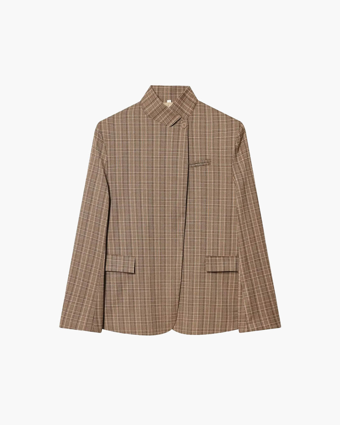 OLANE Asymmetric High Neck Blazer Coat BlackXSBlazer