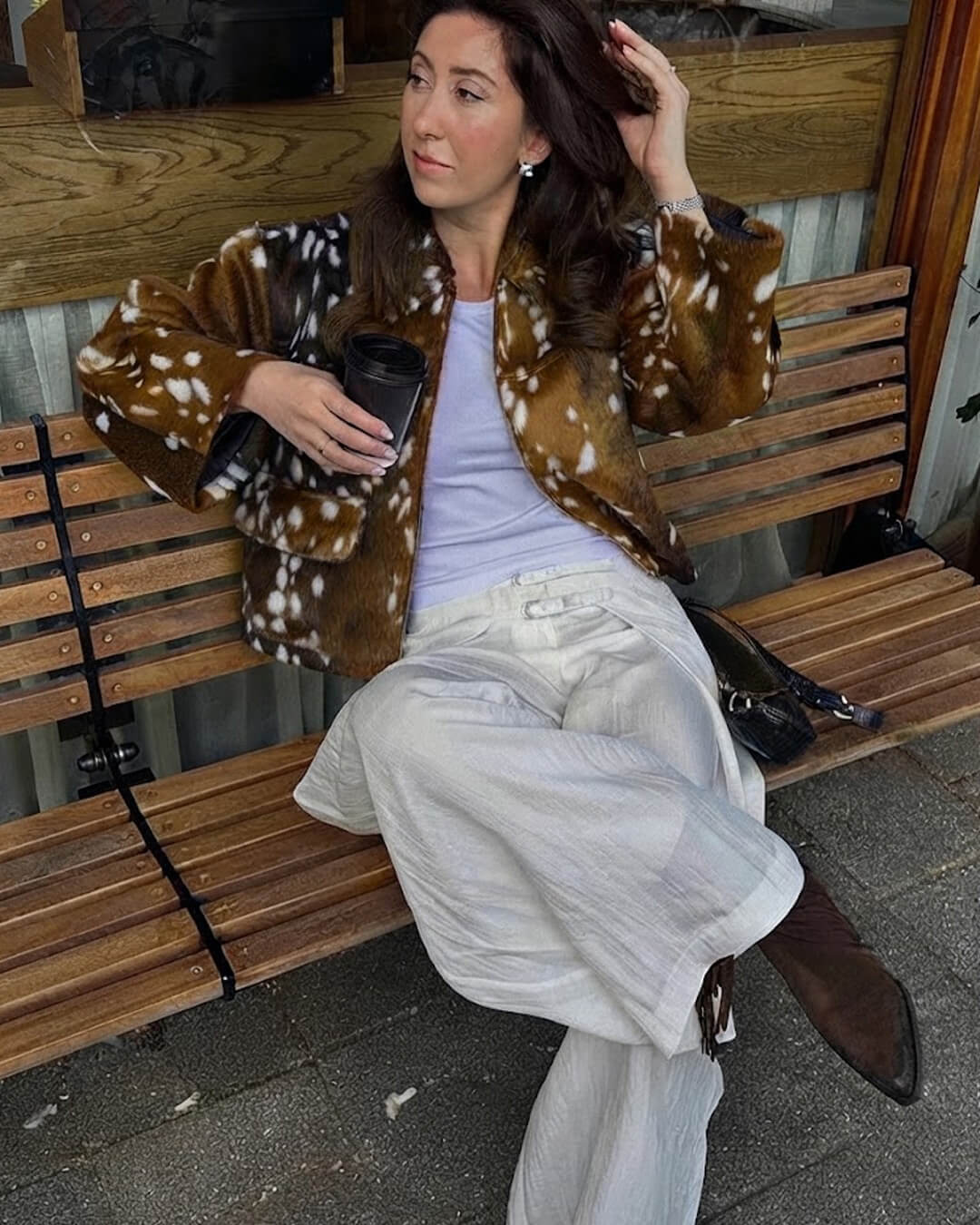 Bambi Kunstfelljacke und Shorts Set