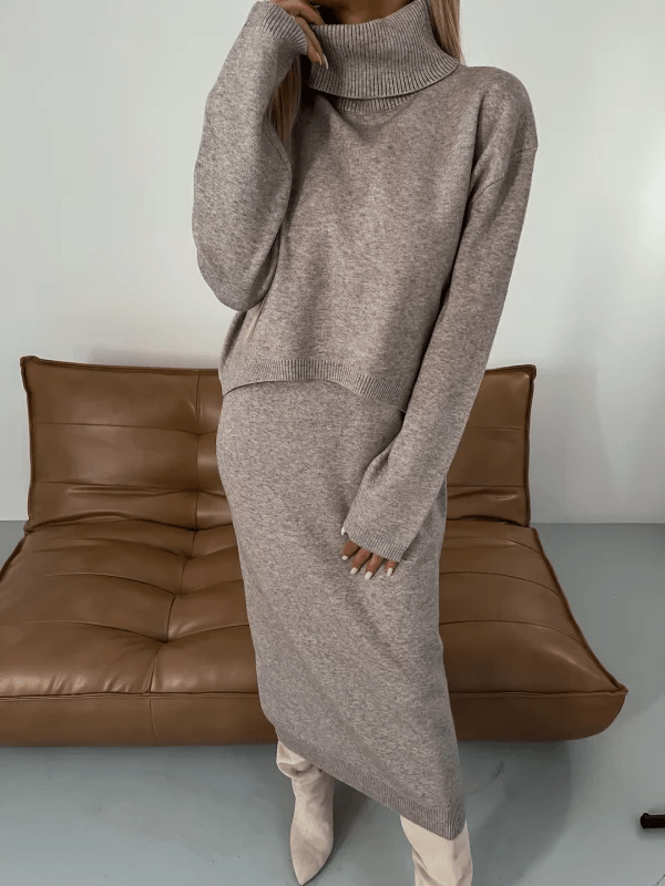Adsara – Gemütliches Set aus Midikleid und Pullover