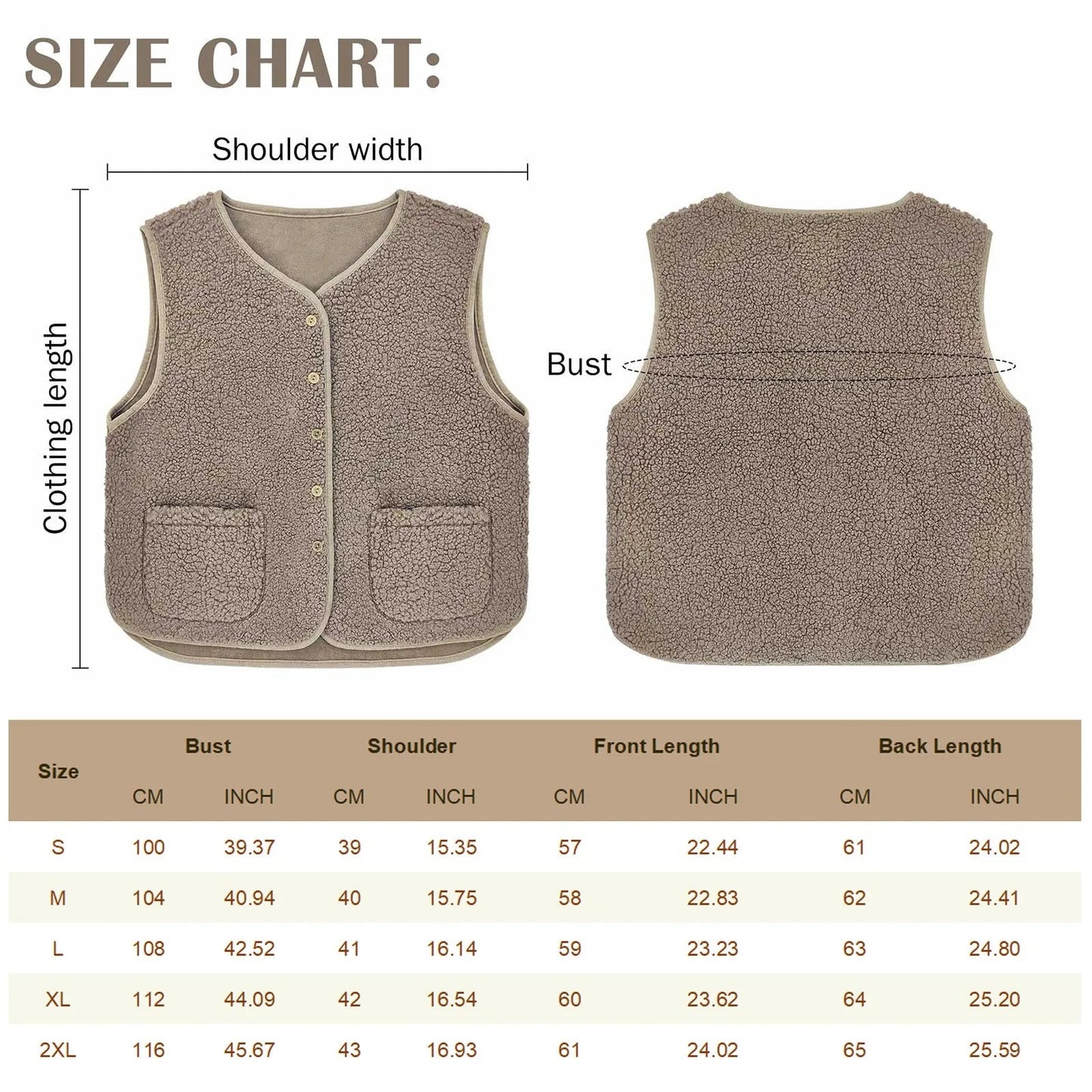 Olane Brand Teddy Fleece Vest BrownSVests