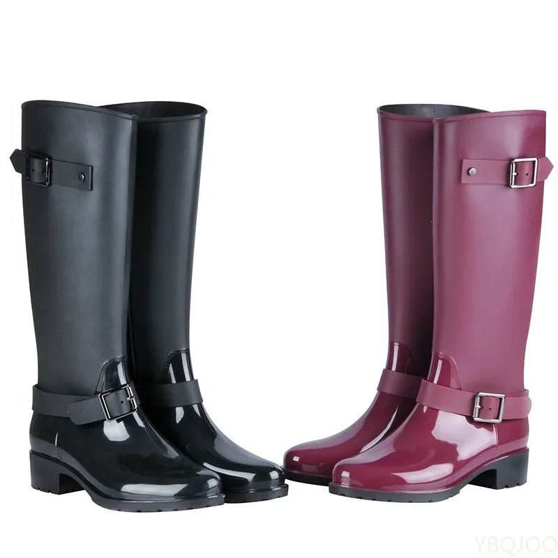 Olane Brand Waterproof Rain Boots Highcut Burgundy36Women's Rain Boots