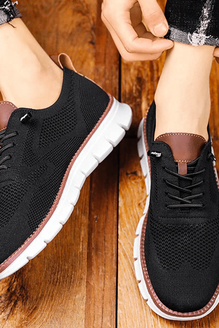 OLANE Breathable Non - Slip Knit Sneakers Green39Men's Shoes