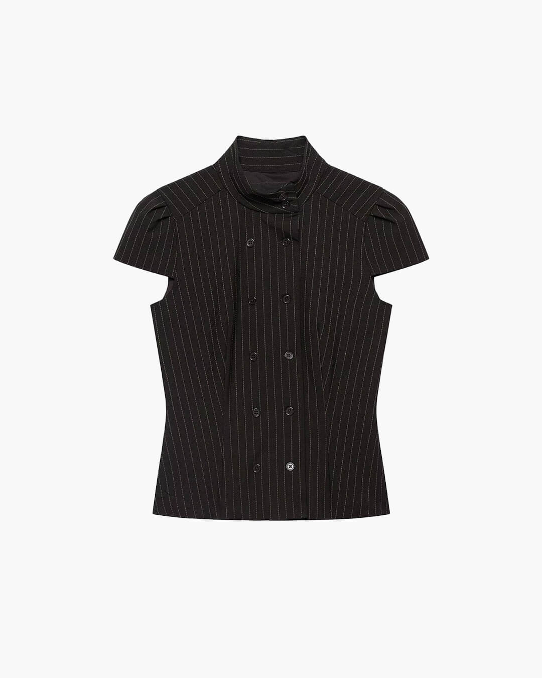 Klassische karierte Bluse mit zweireihiger Knopfleiste