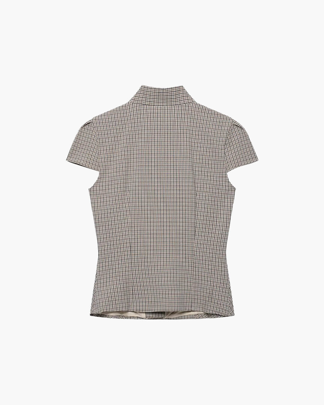 Klassische karierte Bluse mit zweireihiger Knopfleiste