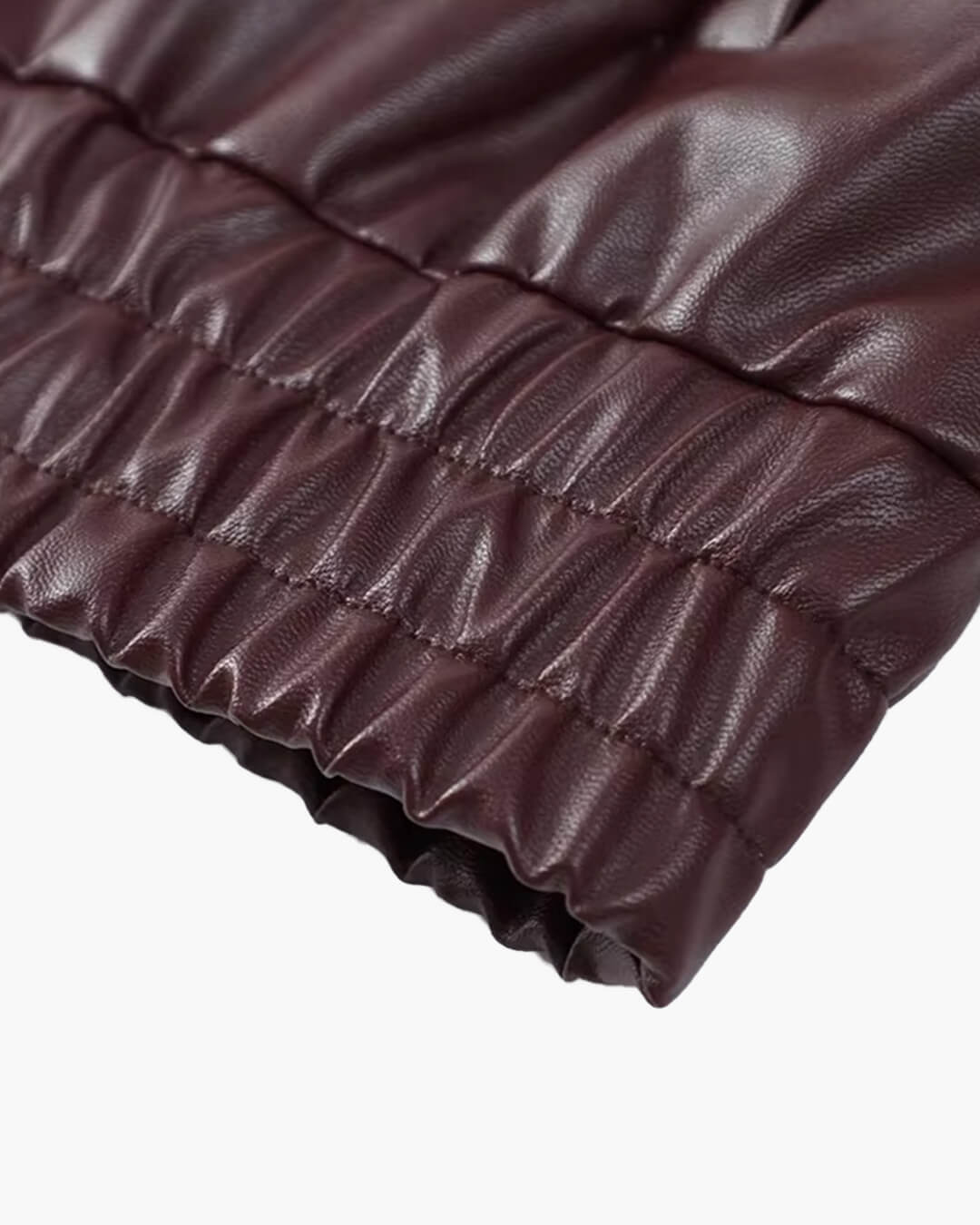 OLANE Classic Faux Leather Lapel Jacket WineSJacket