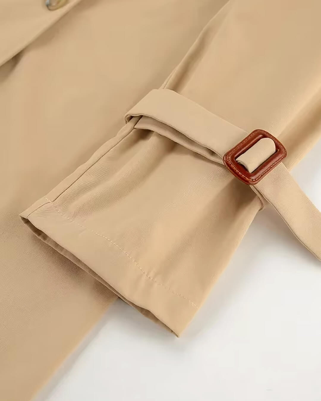 OLANE Classic Long Double Breasted Trench Coat BeigeLWomen's Coats & Jackets