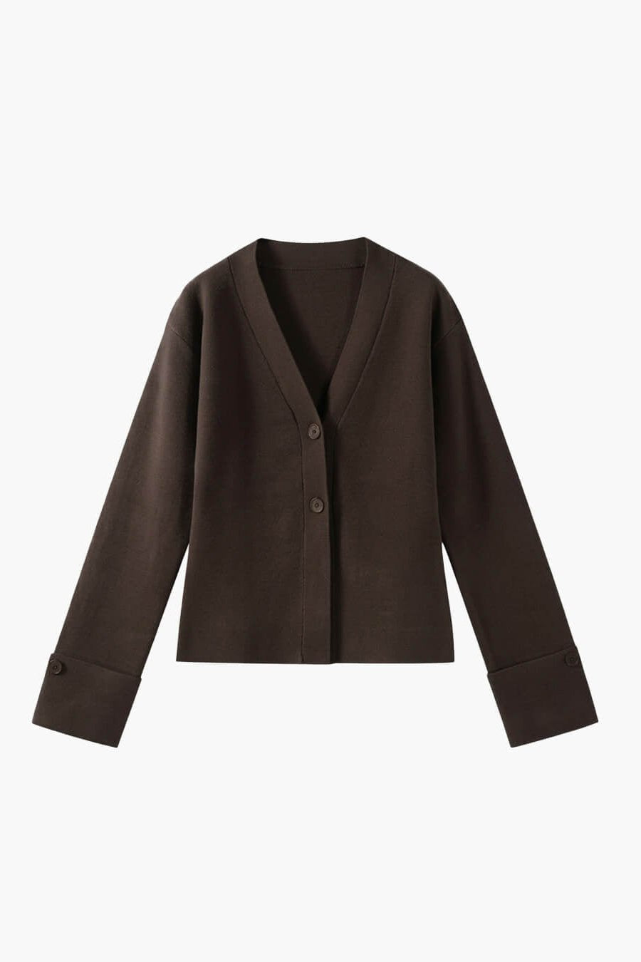 OLANE Classic V-Neck Buttoned Cardigan BrownSCardigan