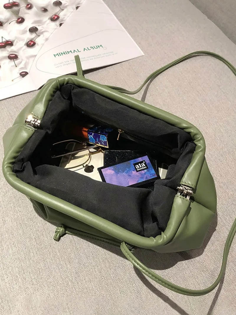 OLANE Classic Vegan Leather Crossbody Pouch GreenBag