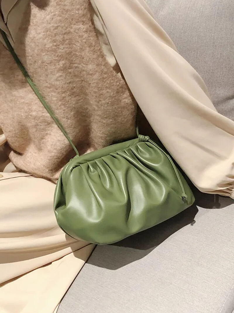 OLANE Classic Vegan Leather Crossbody Pouch GreenBag