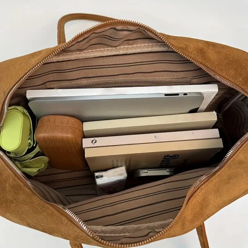 Klassischer Vintage Vegan-Leder Laptop-Tote
