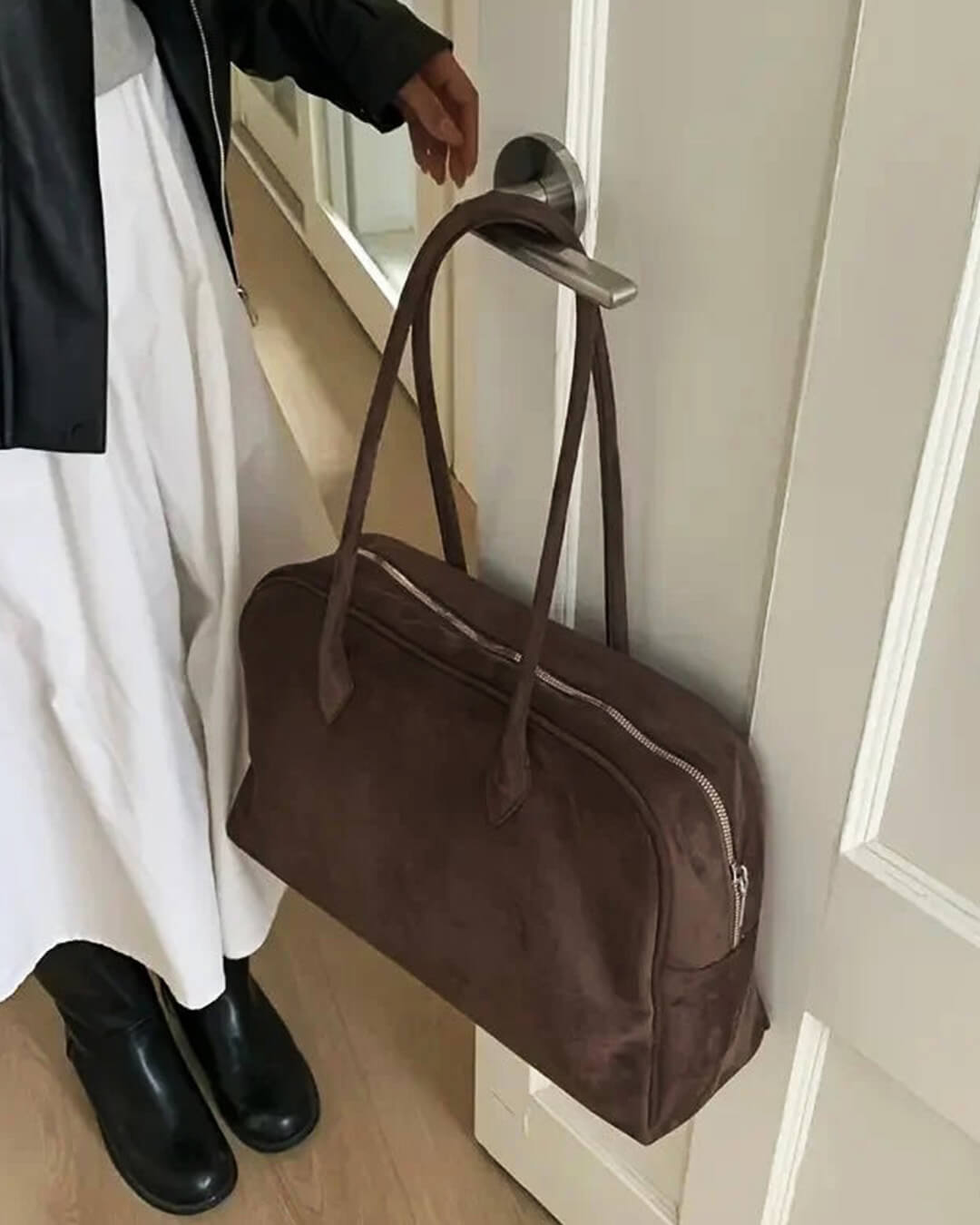 Klassischer Vintage Vegan-Leder Laptop-Tote