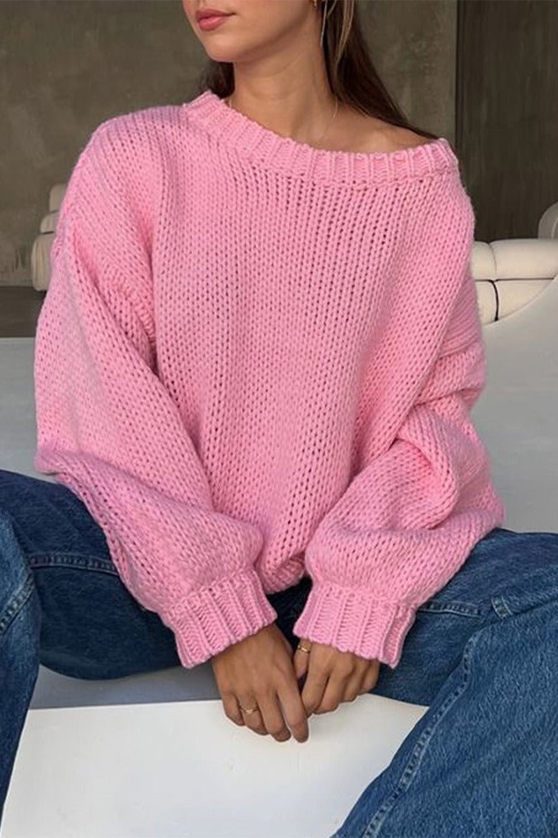Pullover mit Rundhalsausschnitt für Lagenlooks