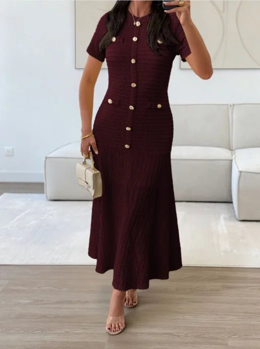 Eleganes figurbetontes Midikleid mit Ausstellung