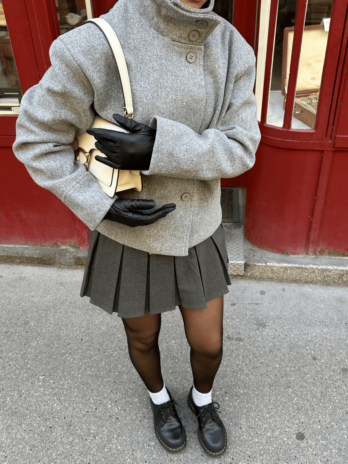 OLANE Elegant Jacket with Stand Collar GreySWomen's Coats & Jackets