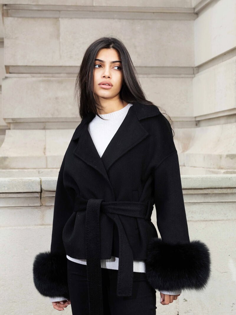 OLANE Esther Faux Fur Coat BlackSWomen's Coats & Jackets