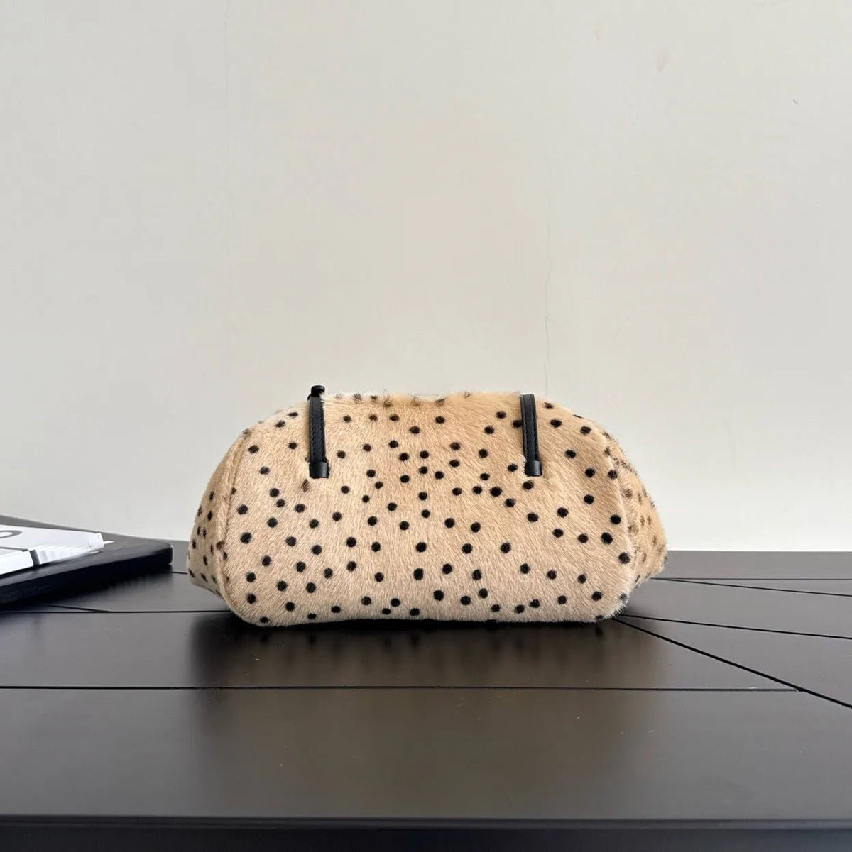 OLANE Faux Fur Cheetah Shoulder Bag Beige28x12x18 cmWomen's Handbags