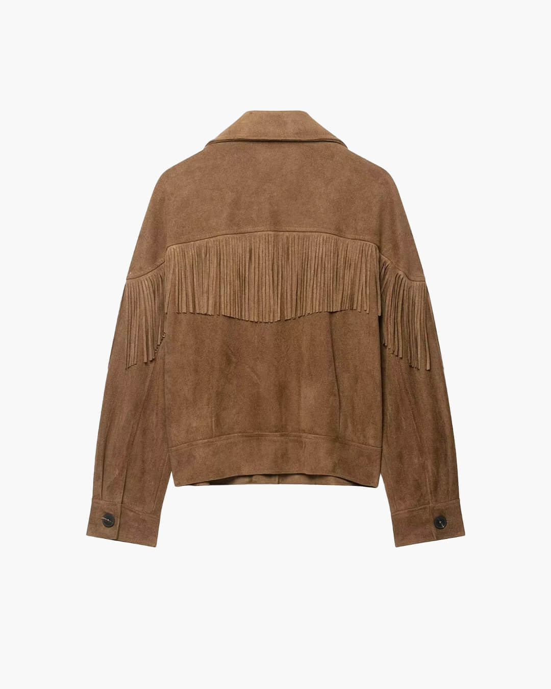 OLANE Faux Suede Fringe Western Jacket BrownXSWomen's Coats & Jackets