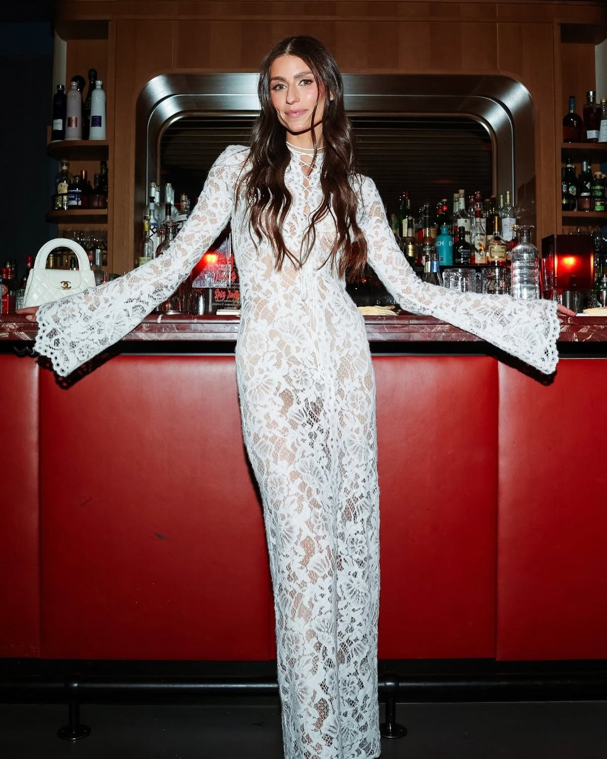 OLANE French Lace Sheer Tie Dress WhiteSWomen’s Dresses