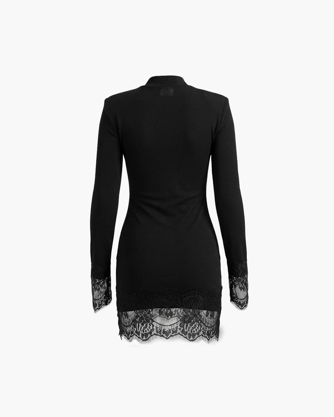 OLANE High Neck Keyhole Lace Mini Dress BlackXSDress