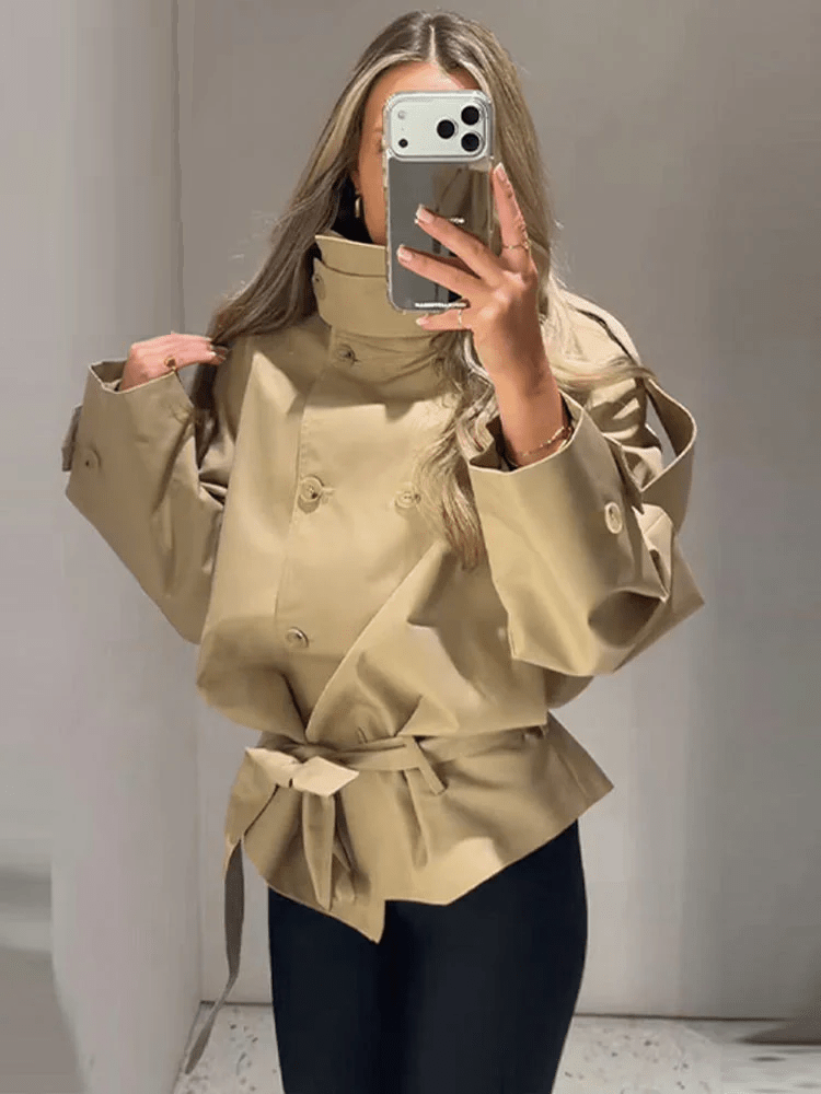 OLANE High Neck Utility Trench Jacket MWomen's Coats & Jackets
