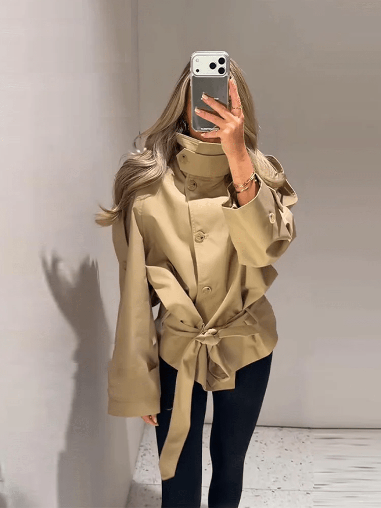 OLANE High Neck Utility Trench Jacket MWomen's Coats & Jackets