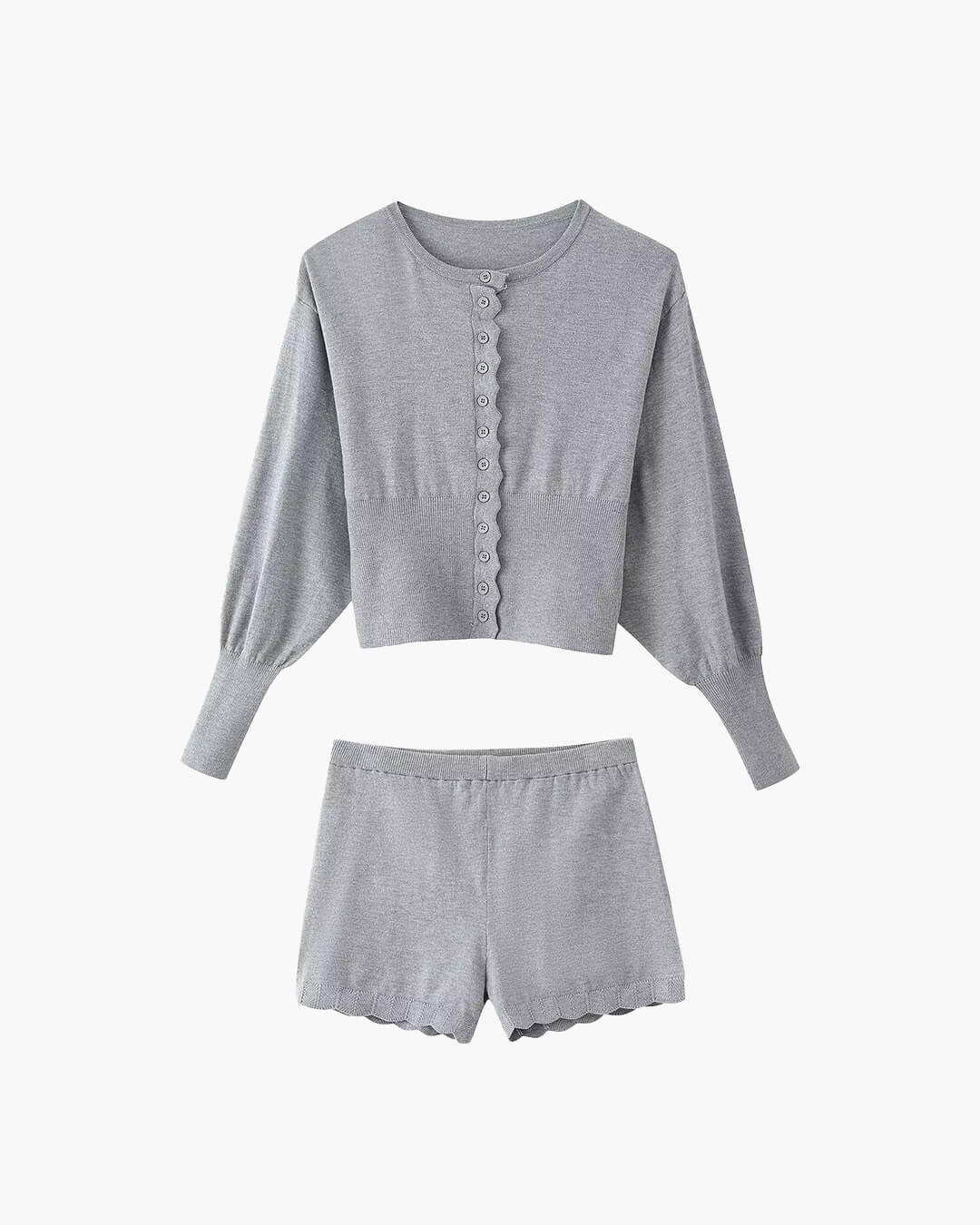 OLANE High Waist Ribbed Knit Two-Piece Set BrownSDress