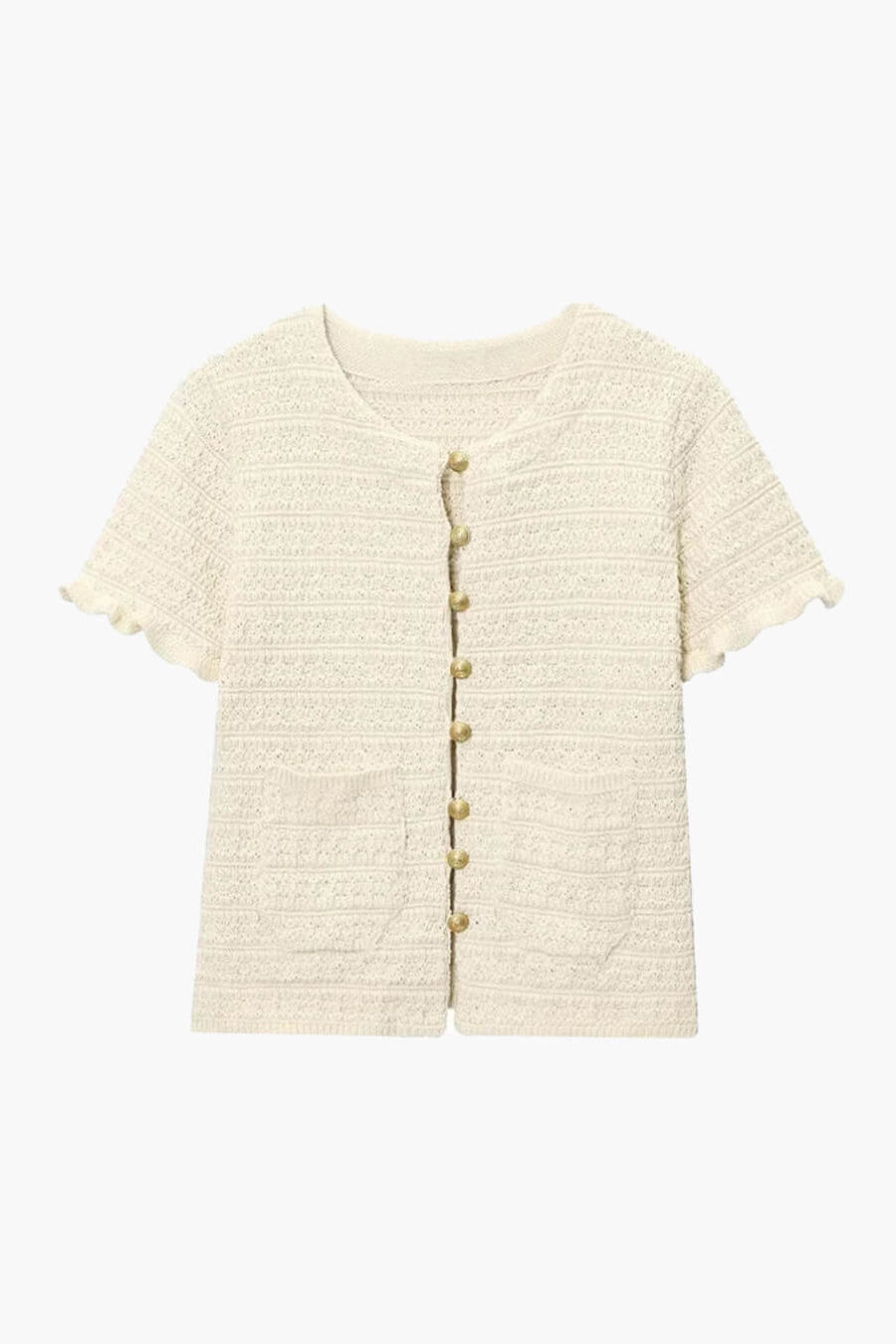 OLANE Julie Knitted Tank Pleated Skirt Set Beige TopSWomen's Sets