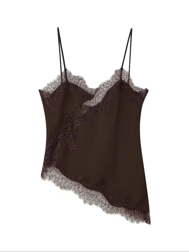 Keanna – Asymmetrisches Satin-Cami-Top
