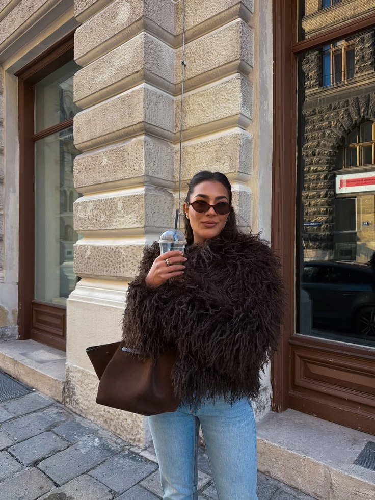 OLANE Lara Faux Fur Coat BrownSWomen's Coats & Jackets