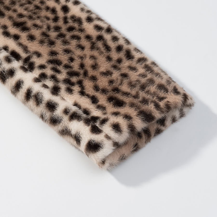 Leoparden-Kunstfell-Cropped-Jacke