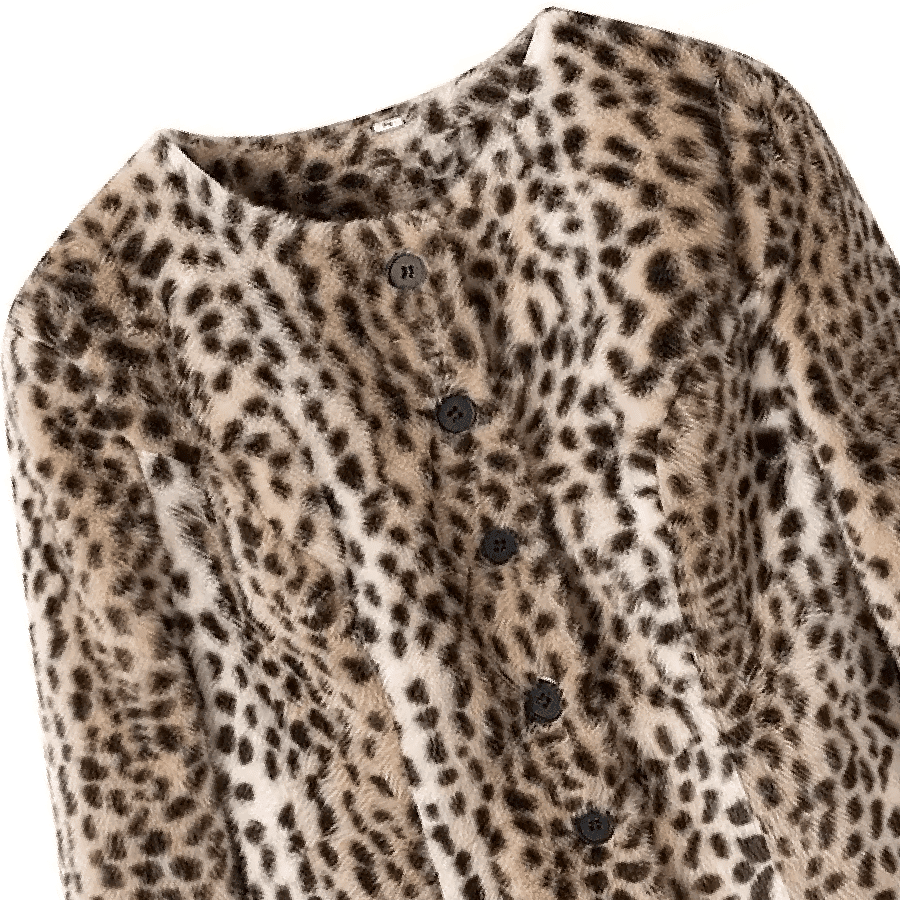 Leoparden-Kunstfell-Cropped-Jacke