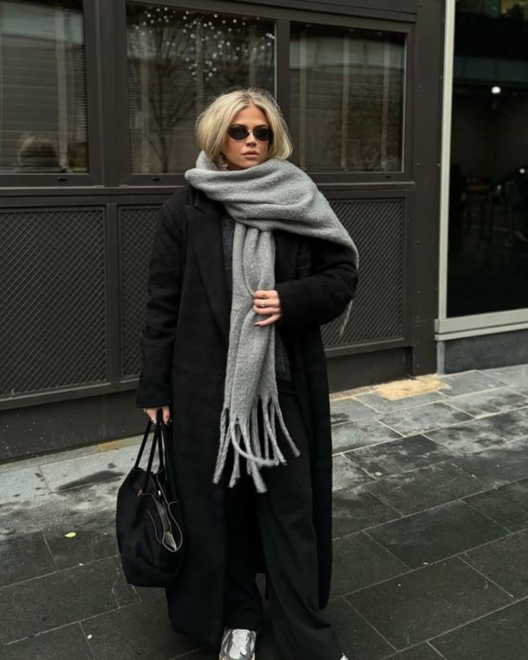 OLANE Lightweight Tasseled Winter Scarf GreyAccessories