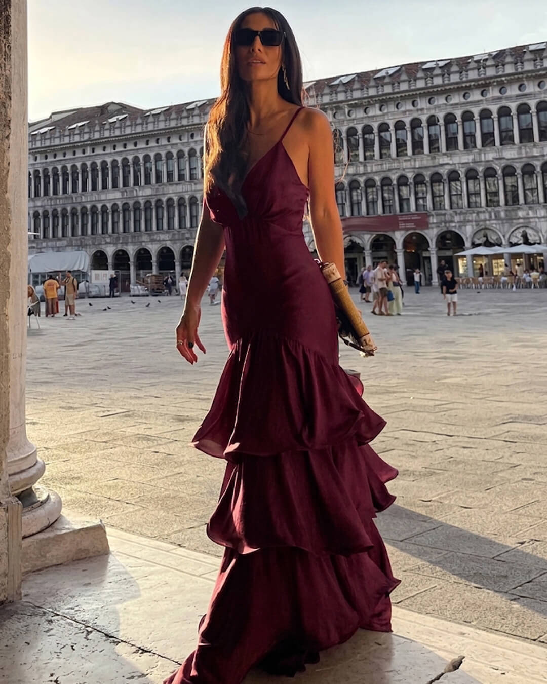 OLANE Linda Sling Evening Dress MaroonSWomen's Dresses
