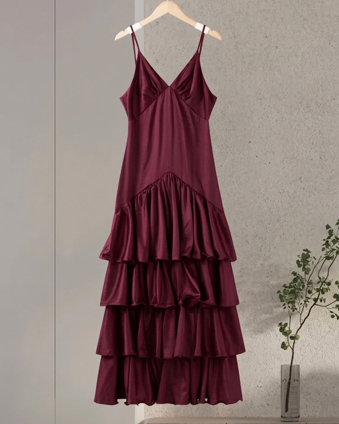 OLANE Linda Sling Evening Dress MaroonSWomen's Dresses