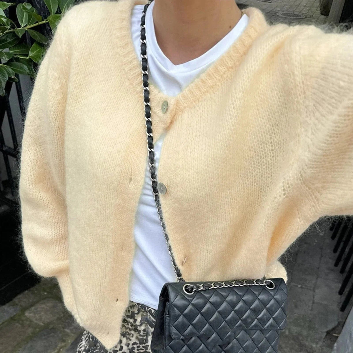 Oversized Flauschiger Strickcardigan