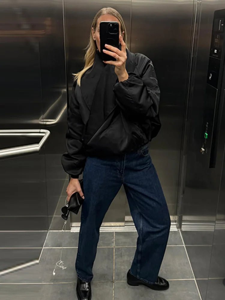 Wattierte Oversized-Bomberjacke