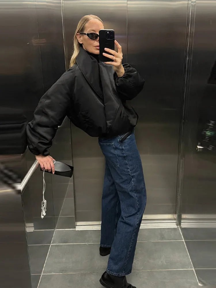 Wattierte Oversized-Bomberjacke