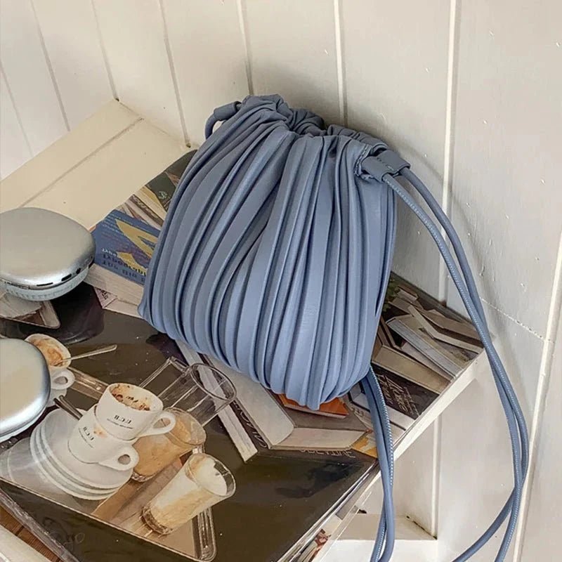 OLANE Pleated Crossbody Mini Bag BlueBag