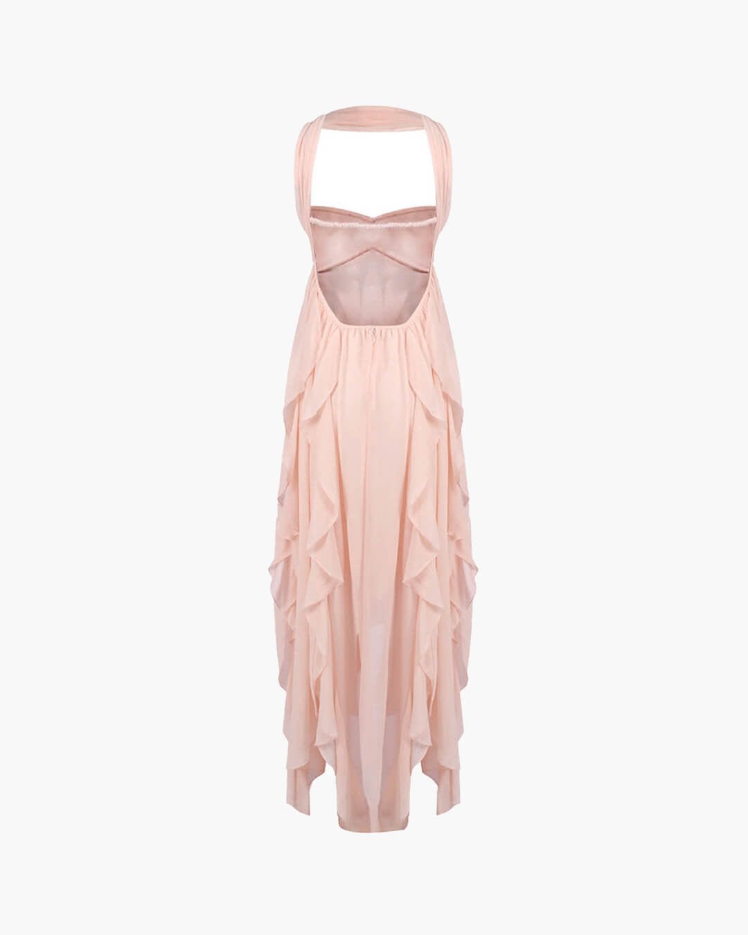 Romantisches, trägerloses Maxikleid mit Rüschen