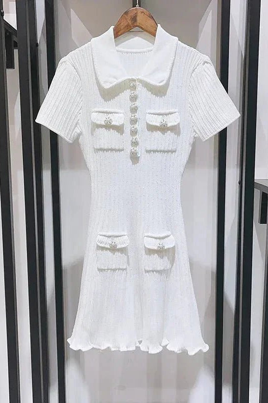 OLANE Sequin Knit Mini Dress with Ruffle Details BlueSWomen’s Dresses