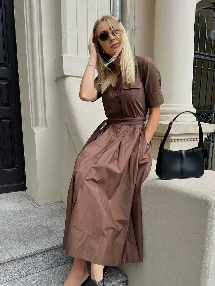 Alice – Einreihiges Hemdkleid mit Schleife in der Taille