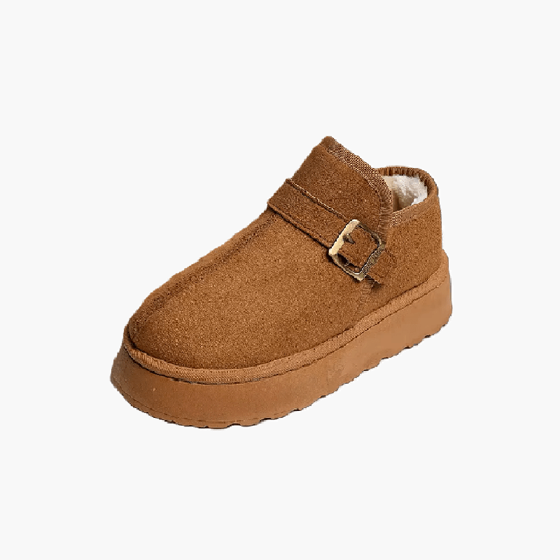 Slip-On Kunstwildleder-Plateau Knöchelstiefel