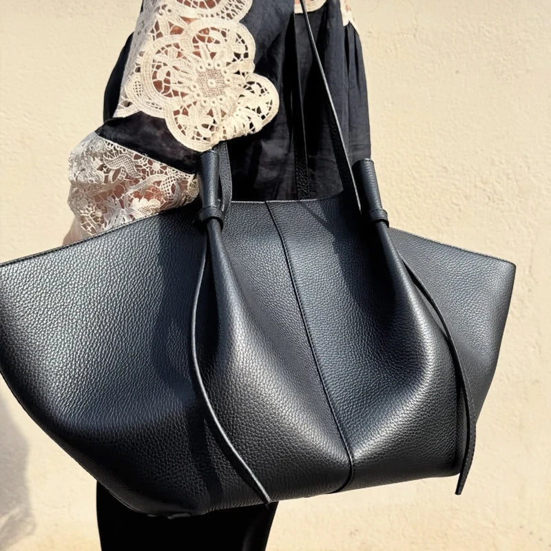 OLANE Spacious Shoulder Bag Black PUWomen's Handbags