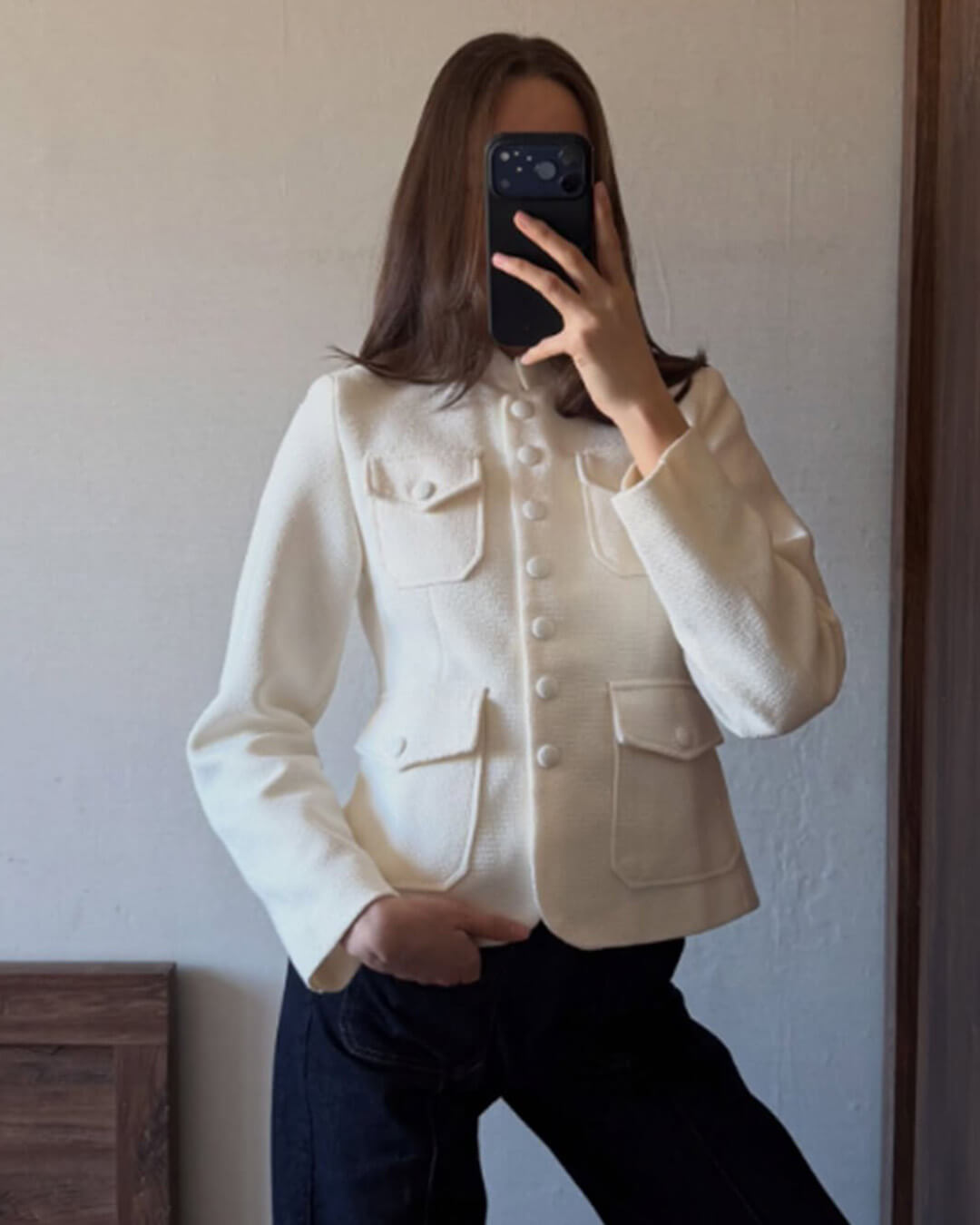Blazer mit Stehkragen und Klappentaschen