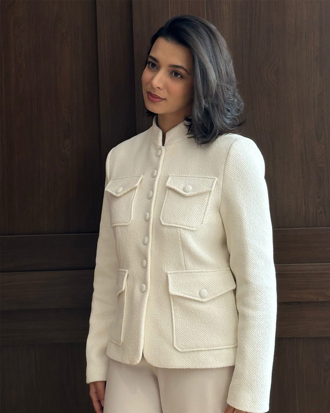 Blazer mit Stehkragen und Klappentaschen