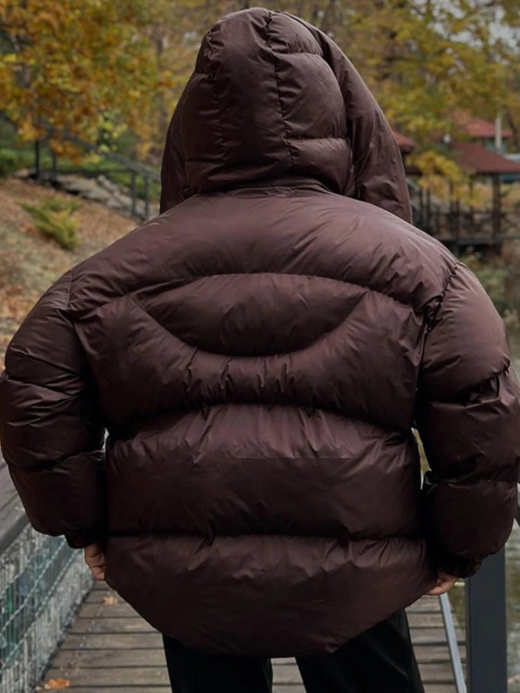 Stehkragen Kapuzen-Pufferjacke